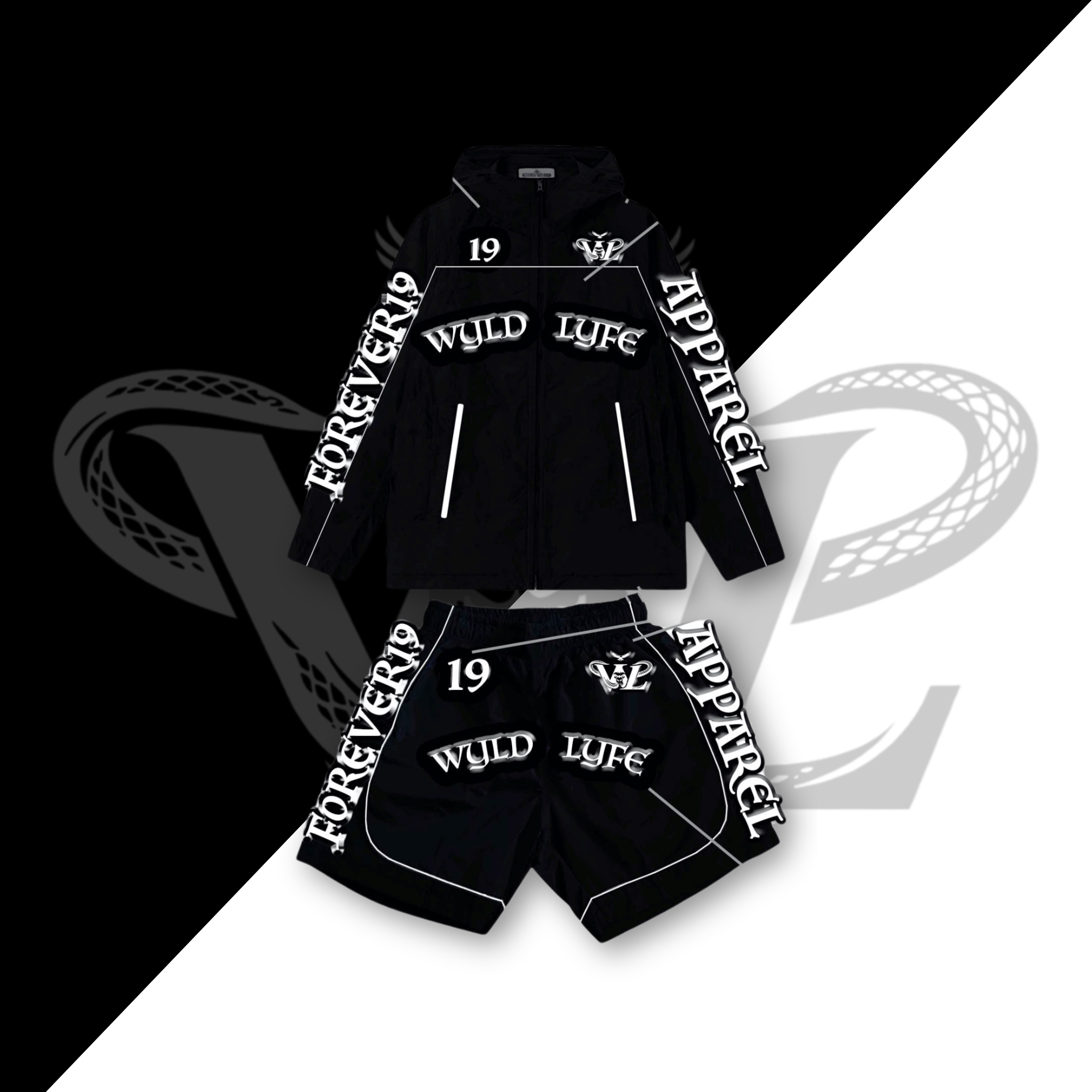 WYLDLYFE Windbreaker Set | Black/White