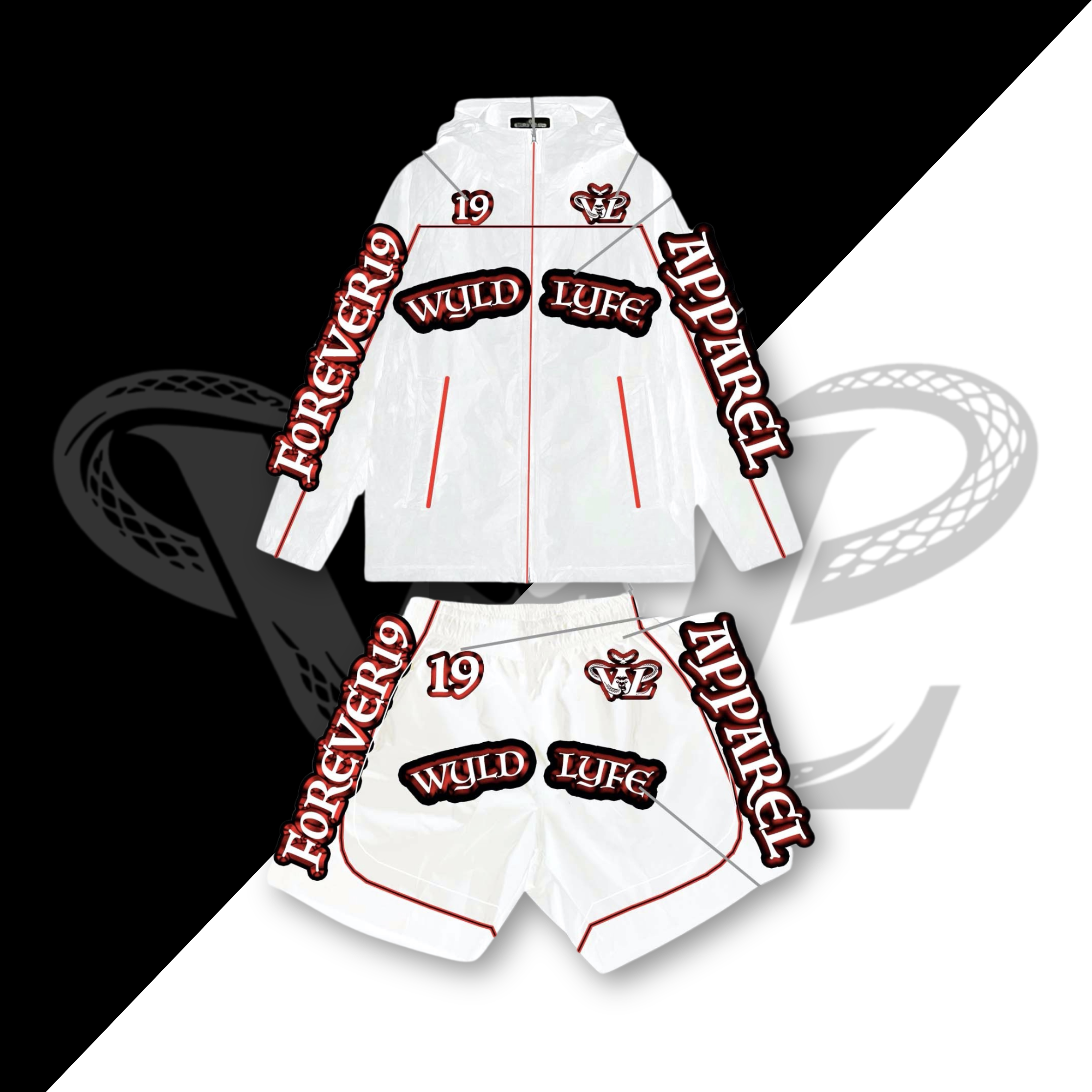 WYLDLYFE Windbreaker Set | White/Red