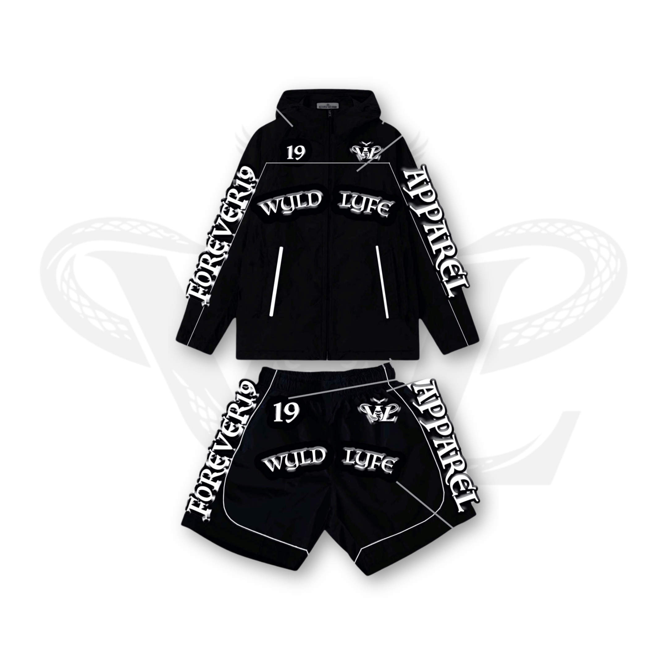WYLDLYFE Windbreaker Set | Black/White