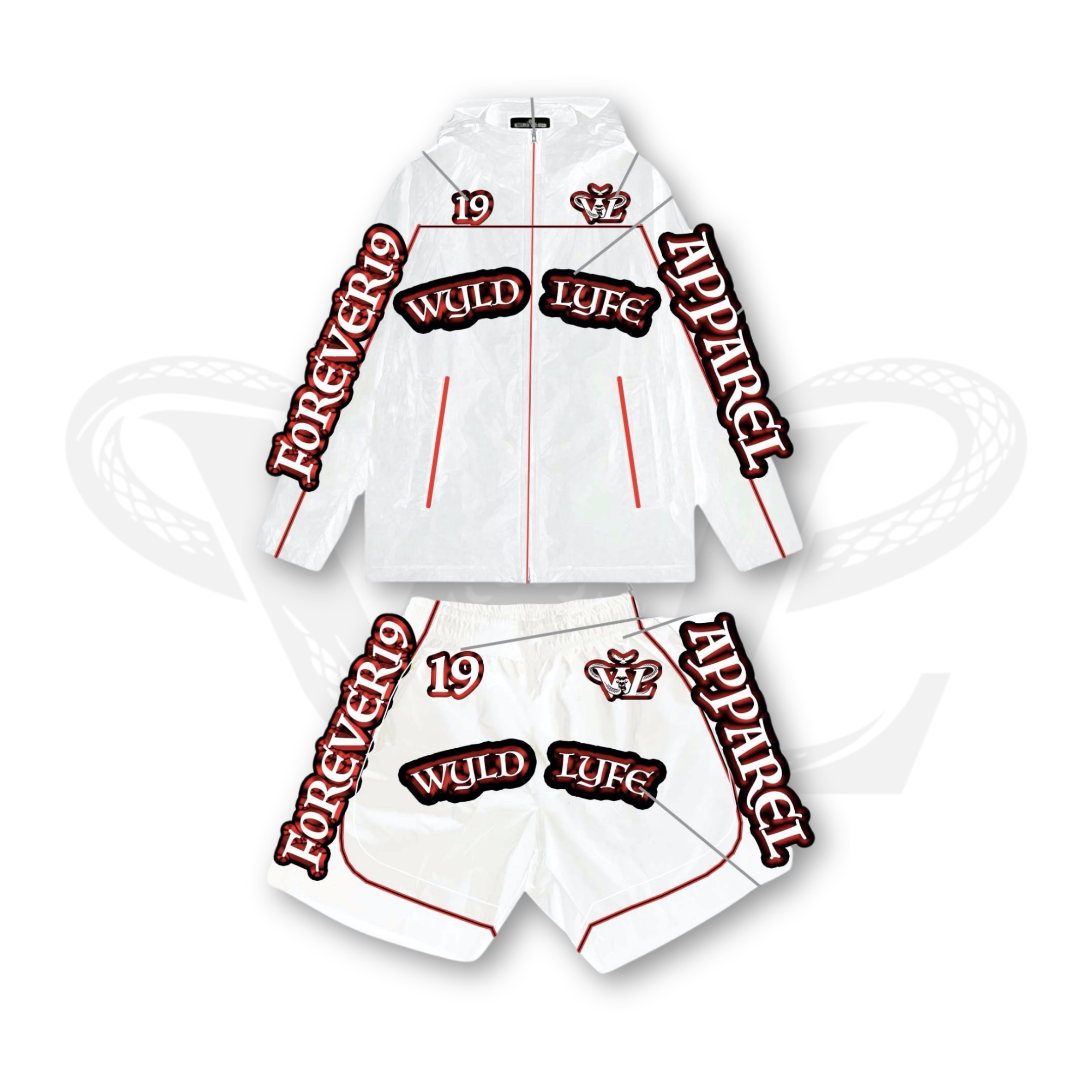 WYLDLYFE Windbreaker Set | White/Red